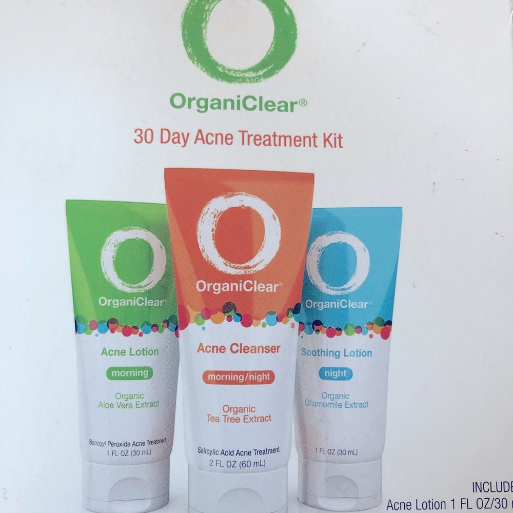 OrganiClear 30 day acne treatment kit.